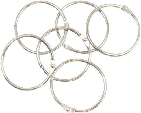 Craftelier - Set of 6 Metal Binding Rings for Scrapbooking, Card Making and other Craft Projects | Rings for Photo Albums, Notebooks or Diaries | Size Ø 45 mm - Silver Colour in Saudi Arabia