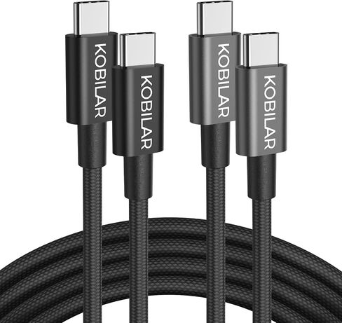 USB C to USB C Cable,100W 5A Super Fast Charging USB C Charger Cable PD 3.0,Type C to Type C Cable for iPhone15/15Pro/15Pro MaxiPad Pro (USB 2.0, Black, 2pack-5+6.6ft) in Saudi Arabia