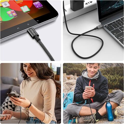 USB C to USB C Cable,100W 5A Super Fast Charging USB C Charger Cable PD 3.0,Type C to Type C Cable for iPhone15/15Pro/15Pro MaxiPad Pro (USB 2.0, Black, 2pack-5+6.6ft) in Saudi Arabia