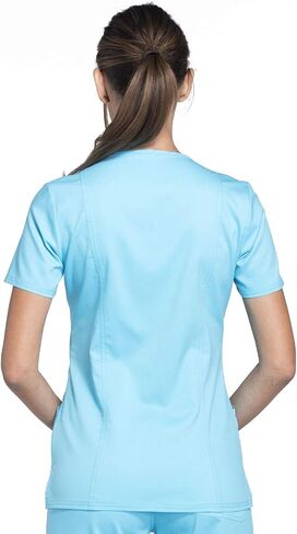 مجموعة ملابس العمل النسائية ثورة WW610 Mock Wrap Top & WW110 منتصف الارتفاع مستقيم الساق سحب على بانت، فيروزي - XL توب / XL بانت in Saudi Arabia
