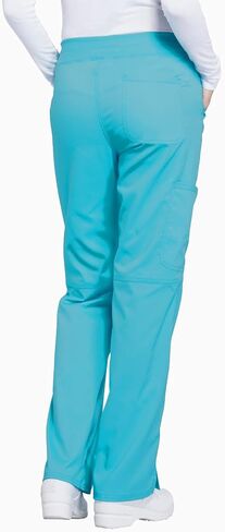 مجموعة ملابس العمل النسائية ثورة WW610 Mock Wrap Top & WW110 منتصف الارتفاع مستقيم الساق سحب على بانت، فيروزي - XL توب / XL بانت in Saudi Arabia