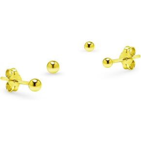 Sterling Silver Small Round Bead Ball Stud Earrings 2mm & 3mm Unisex Set of 2 for Cartilage Nose Lips Choose Your Color in Kuwait