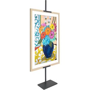 Americanflat 50x1.75 Easel Stand - Picture Frame Rack and Stand - Picture Stands for Display - Adjustable Easel Stand for Signs, Pictures, Posters and Artworks - Black