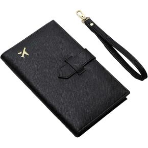 Passport Holder, Family Passport Holder, Card Slots Passport Book Holder for Women/Men, Waterproof Passport Holder, Rfid Blocking Document Organizer Travel Wallet (Black)