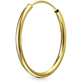 Unisex Simple 7MM Mini Genuine 14K Solid Yellow Real Gold Snug Fitting Seamless Septum Rings Nose Ring Thin Hoop Piercing Jewelry Tragus Earlobe Cartilage Helix Endless