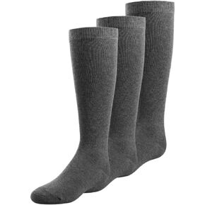 Girls Knee Socks Premium Cotton Blend Perfect for School Uniforms & Special Occasions Variety of Colors (3-Pack)