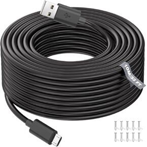 10m/ 33FT Micro USB Power Extension Cable Compatible with Wyze Cam V3, Wyze Cam Outdoor, Blink Camera, Kasa, Arlo Essential, Eufy, Yi, Nest Cam Indoor, Power Charging Cord for Home Security Camera