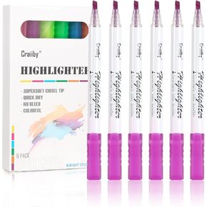 Green Highlighters - 6 Pack Pastel Colors Chisel Tip Quick Drying Aesthetic No Bleed Highlighters for Bible Journaling Planner Notes, Marker Pen