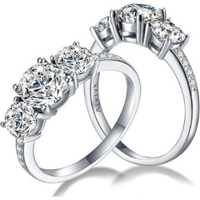 Atylyk 2CT Moissanite Engagement Ring Solitaire Sterling Silver Promise Rings for Women Lady