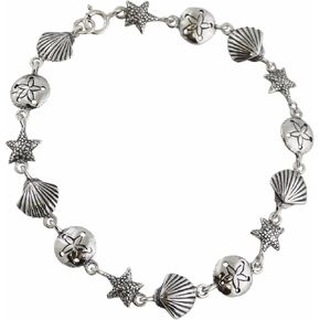 Sterling Silver and Stainless Steel Chain Link Charm Bracelets