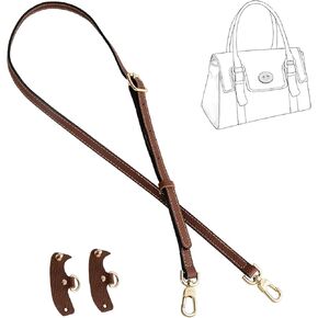 Bag Strap for Longchamp, Leather Purse Straps Adjustable Replacement with 2 Punch-Free Adapters for Longchamp Strap Kit for Small and Medium Bags