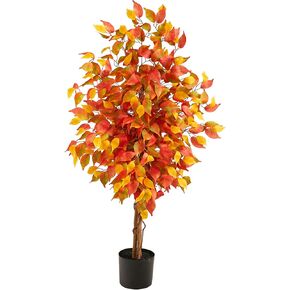 Nearly Natural 4ft. Autumn Ficus Artificial Fall Tree