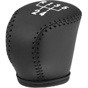 Gear Shift Knob Cover for Buick Excelle 04-07 with Black Stitches Durable | Interior Transmission Shifter Boot Lever Cover Black Faux Leather 1 Pcs