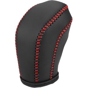 Gear Shift Knob Cover for Buick Excelle 2009-2015 with Red Stitches Durable | Interior Transmission Shifter Boot Lever Cover Black Faux Leather 1 Pcs