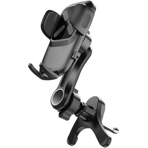 360°Rotatable Instrument Panel Clip Car Phone Holder, Multifunctional Adjustable Mount for All Mobile Phones (Collet-Black)