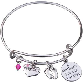 Infinity Collection New Mom Gifts for Women Bracelet with Mom Daughter Charm, New Mom Gift, Pregnancy Gift for First Time Moms, Mom To Be Gifts