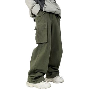 Verdusa Boy's Loose Cargo Pants Elastic Waist Workout Trousers with Pockets