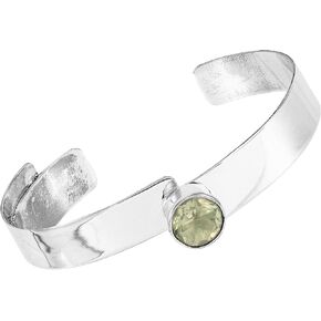Silpada 'Good Choice’ Sterling Silver Green Amethyst Cuff Bracelet, 7"