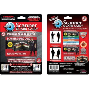 Scanner Guard RFID Blocking Card - Credit Card Protector Patented Lab Tested Identity Protection, As Seen On QVC, Protects Card Info From Being Stolen - Insert Into Wallet for Instant Protection