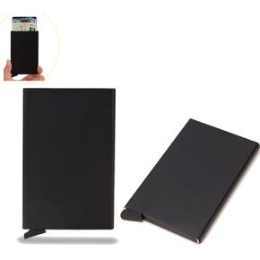 2 Pack Credit Card Holder Slim Wallet Full Metal Pop Up Sleeves Protective Case Organizer For ID Business Bank Debit Cards RFID Blocking Men and Women Minimalist