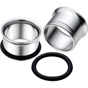 Pair (2PCS) STAINLESS STEEL TUNNELS Single Flare Gauges Ear Plugs 9267