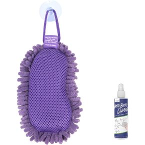 LOUKIN Shag Dry Erase Eraser (3.4 fl oz Whiteboard Cleaner Included), Microfiber Whiteboard Eraser, Washable Glass Board Eraser, for Classroom, Home and Office Use 1 Pack(Purple)