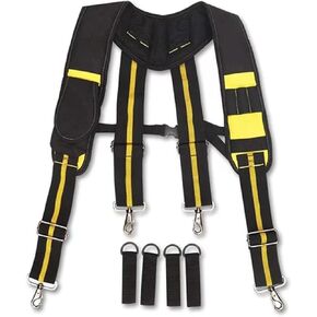 Cedriany Tool Belt Suspenders for Work Belt Suspenders Heavy Duty Padded with Attachment Loops for Men