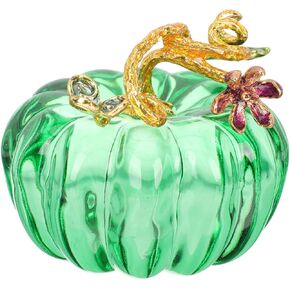 MAGICLULU 1Pcs Mini Crystal Pumpkin Figurine Desktop Decoration Small Harvest Glass Pumpkin for Thanksgiving Halloween Decor