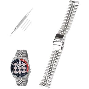 Compatible for 22mm Seiko Scuba Diver Super-JUB SEL models SKX007 SKX009 SKX171 SKX173 SKX175 Cal.7S26 Jubilee Stainless Steel Watch Band Replacement for men Mental Wirstband Strap women Bracelet