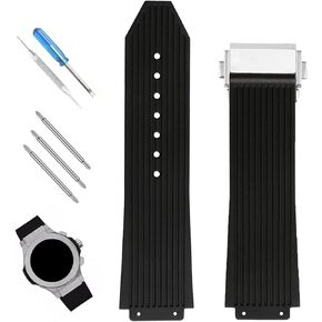 Compatible for 19mm× 25mm× 22mm Hublot Big Bang Rubber Watch Band With Stainless Steel Buckle Replacement for men Silicone Wirstband Strap women Bracelet