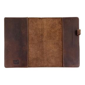 Hide & Drink, Case for Hardcover Leuchtturm A5 (5.75 x 8.25 in.) Notebook, Protective Cover for Journal, Personal Planner, Full Grain Leather, Handmade Writing Accessory, Bourbon Brown