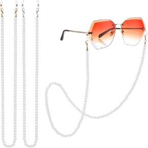 2Pcs Women Pearl Eyeglass Chains, Beaded Eyewear Retainer Accessory Chain Sunglasses Face Masks Lanyard in Saudi Arabia