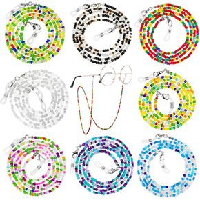 8pcs Beaded Eyeglasses Neck Strap, Multifunction Colorful Mask Glasses Chain Lanyard Strap-Handmade & Exquisite,Glasses Neck Strap Necklace Strings Holder for Women Girls in Kuwait