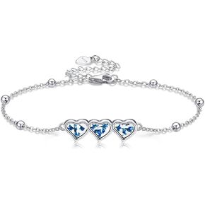 MONGAS Forget Me Not Bracelet Sterling Silver Forget Me Not Bracelets Chain Forget Me Not Jewelry Pressed Flower Bracelet for Women