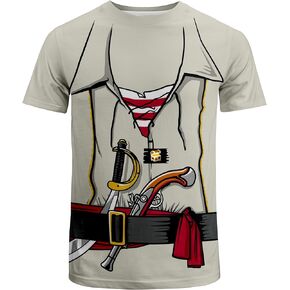 Pirate Costume T-Shirt Halloween Novelty Pirate Shirt Tee 3D Print Graphics Pirate Cruise Tshirts Unisex