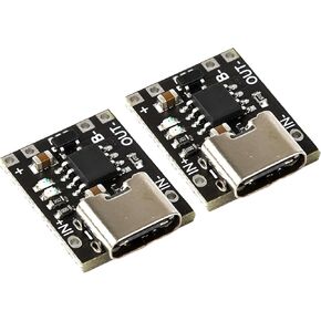 JacobsParts Smallest USB Type C 3.7V Lithium Battery Charger Board 4.2V Charging Module with Protection Circuit and LED Charge Indicators 5V USB-C Input (2 Pack) in Kuwait