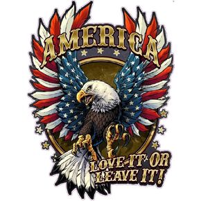 American Bald Eagle Flag Decal Sticker - 12 Inch - Vinyl Car Truck Bumper Patriotic Waterproof Decal Eagle for Car Truck Trailer SUV Van Outdoor Window Wall Laptop Tablet Cup Glass Any Smooth Surface