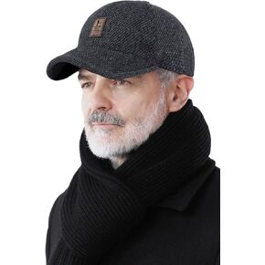 CLAPE Men's Winter Hat Outdoor Visor Dad Hat Warm Wool Sport Golf Baseball Cap Hats with Earflaps in Saudi Arabia