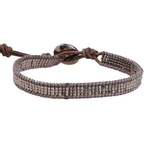 KELITCH Boho Seed Beaded Bracelets Leather Wrap Bracelet Women Handmade Bangle Bracelets