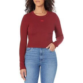 HUGO Girls' Cotton Long Sleeve Cropped Shirt