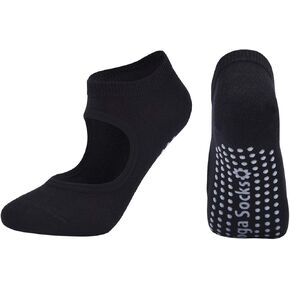 Cotton Yoga Socks with Non-Slip Grips - Ideal for Yoga, Pilates, and More - One Size Fits Most