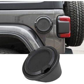JeCar Gas Tank Door Aluminum Alloy Gas Cap Cover Compatible with Jeep Wrangler 2018-2023 JL & Unlimited, Black