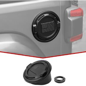 JeCar JL Gas Tank Cap Cover American Flag Fuel Filler Door Fit for Jeep Wrangler JL JLU 2018-2023, Matte Black