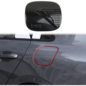 Korlot Carbon Fiber Style Fuel Tank Cover Gas Door Trim Accessories For KIA K5 2021-2024