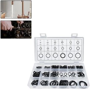300 PCS Car O-Ring Classification Set, 18 SPEC of Rubber Flexible Sealing Rings, Easy Storage with Storage Box, Universal Maintenance Tool for Car A/C Machinery Home Appliances (Black)