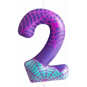 Purple Spider 4th Birthday Candles Spider Themed Number 4 Candle Cake Topper Spider Cartoon Birthday Cake Decorations for Boys Girls Kids Party Supplies