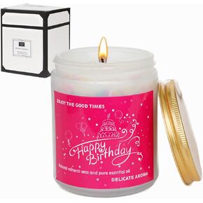 Happy Birthday Candle Scented Candles Vanilla Cream Scented Candle Birthday Gifts for Women, Girl, Friends, Men