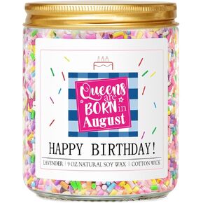 Birthday Gifts for Women,Funny Birthday Candles Gifts for Her,Birthday Gifts for Girlfriend,Friends,Wife,Mom,Bestie,Daughter,Sister,Unique Best Friend Birthday Gift Ideas,Queens are Born in August