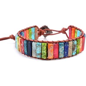 YGLINE 7 Chakra Bracelets for Women Stones Leather Wrap Healing Bead Bracelet Women Men Boho Friendship Jewelry