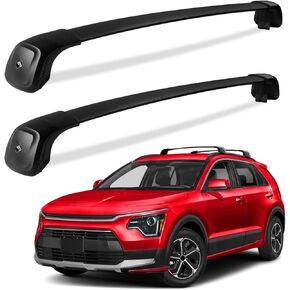 Roof Rack Cross Bars 260lbs Compatible with Kia NIRO 2023 2024 with Flush Side Rails, Heavy Duty Aluminum Anti Theft Lockable Black Roof Rails Crossbars Rooftop Cargo Carrier Luggage